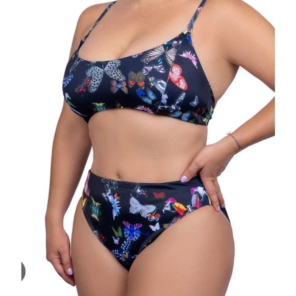 Swiminista x Christian Lacroix Fabulous Bottom in Black Bitterfly Parade Print - Picture 1 of 5